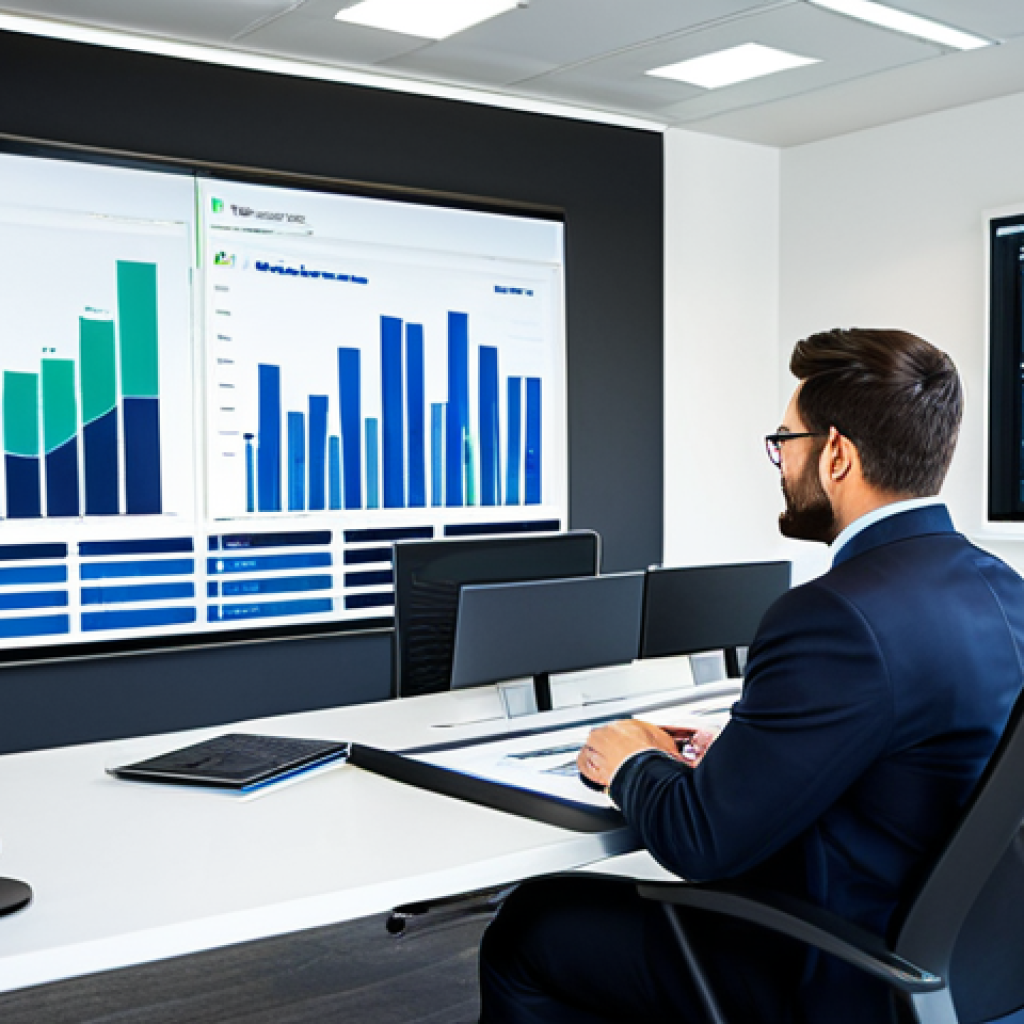 Modern Business Intelligence**
"A diverse team of professionals collaborating around a large interactive dashboard displaying data visualizations. The scene is a bright, modern office space. Focus on data-driven decision making. Everyone is fully clothed in appropriate business attire. safe for work, professional, perfect anatomy, natural proportions, high quality"
**