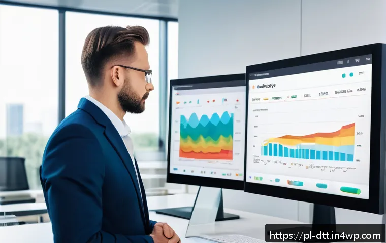 데이터 레이크 아키텍처의 사용자 경험 개선 방법 - A modern, sleek data analytics dashboard displayed on a widescreen monitor in a bright, minimalist o...